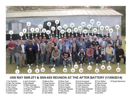 Group picture legend, USS RAY, SSN-653 2014 RayUnion 11/08/2014 - 11/10/2014 Photos