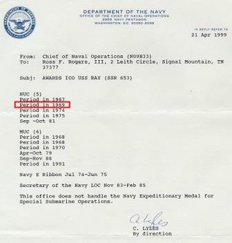 Navy Unit Citation 1969