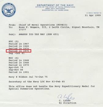 Navy Unit Citation 1975